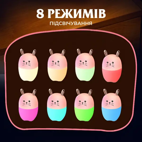 Зволожувач повітря для дитячої кімнати Зайчик 220 мл Рожевий - фото 6