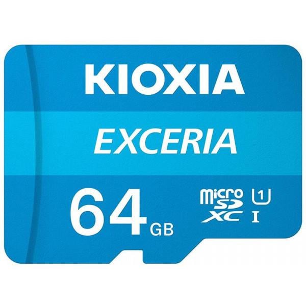 Карта памяти Kioxia MicroSDXC 64GB UHS-I Class 10 Exceria R100MB/s (LMEX1L064GG2) + SD-адаптер