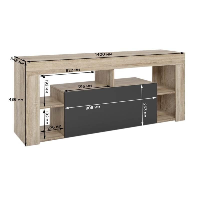 Тумба під ТВ М-Зон Джеко 140 із 4 полицями Сонома/Антрацит (MZN-031036) - фото 3 Тумба під ТВ М-Зон Джеко 140 із 4 полицями Сонома/Антрацит (MZN-031036) - фото 3