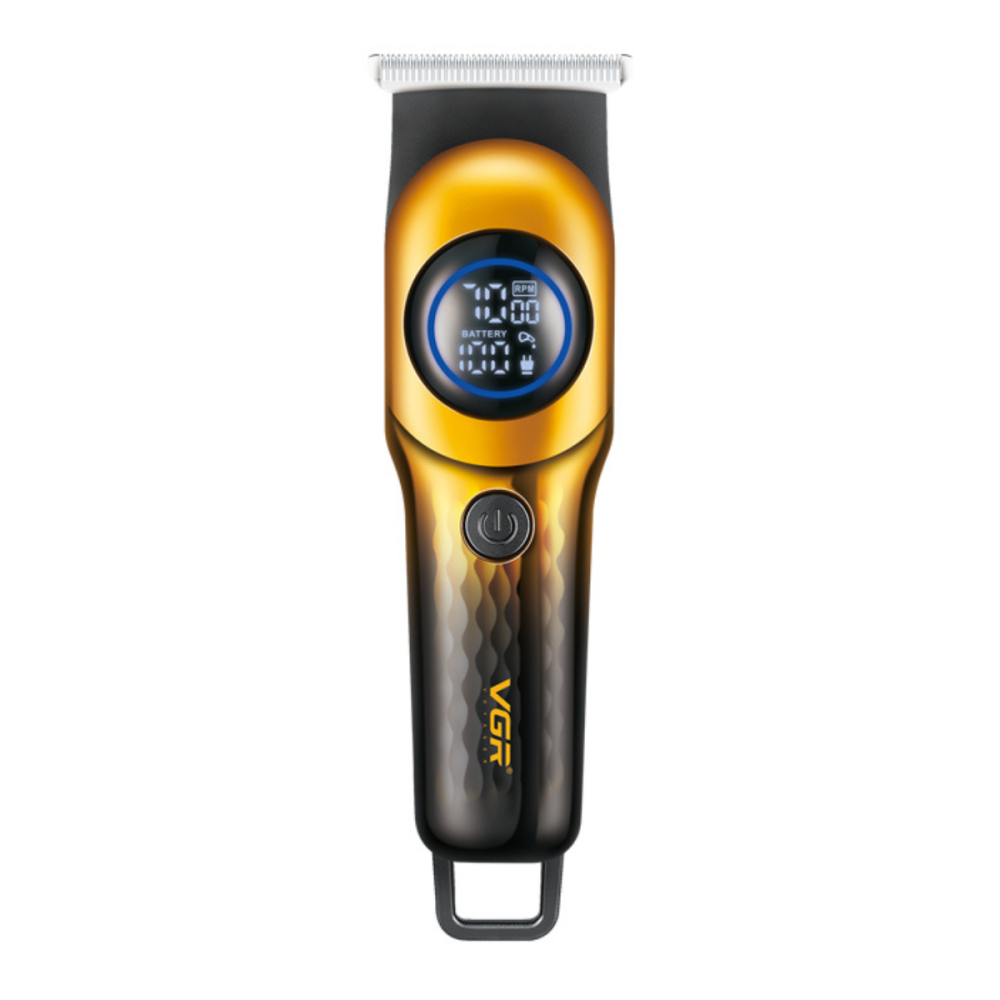 Тример для стрижки VGR V 966 з LED дисплеєм 4 насадки Gold (31330479)