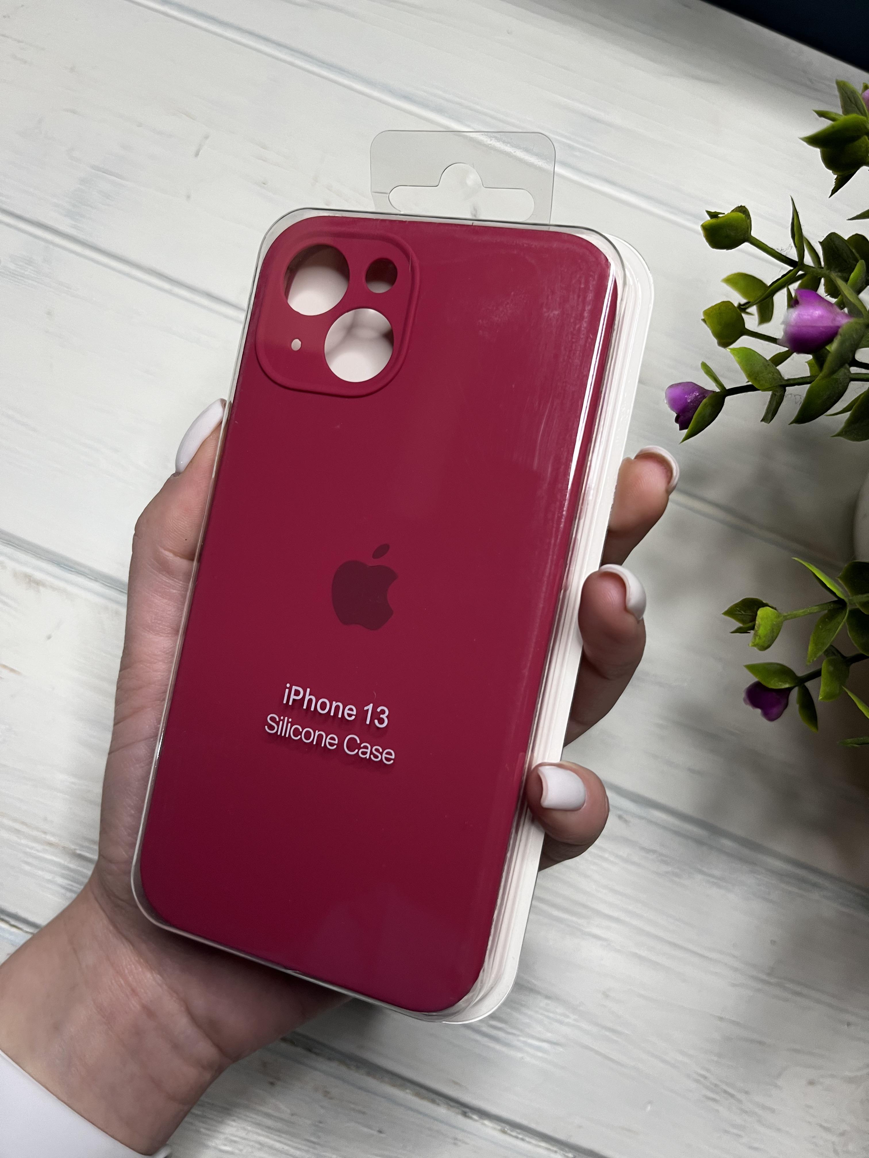 Чехол накладка на iPhone (Айфон) 13 закрытый низ и закрытая камера silicone case full camera Apple