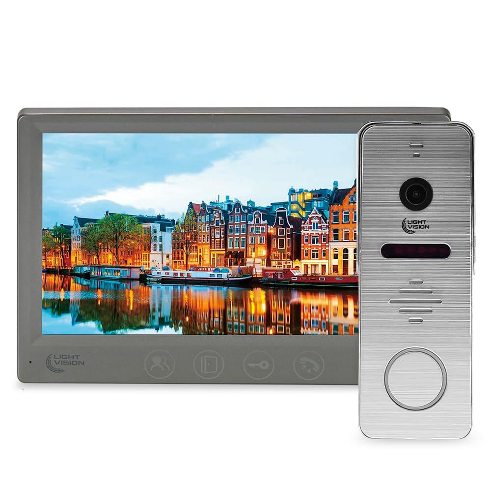 Комплект видеодомофона Light Vision AMSTERDAM FHD 7" Grey и видеопанель RIO FHD Silver (82-00237-82-00217)