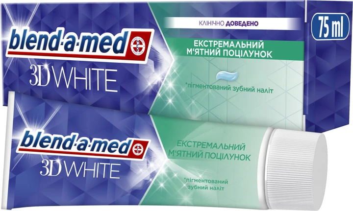 Зубная паста Blend-a-med 3D White Экстремальный поцелуй мятный 75 мл (8006540792162)