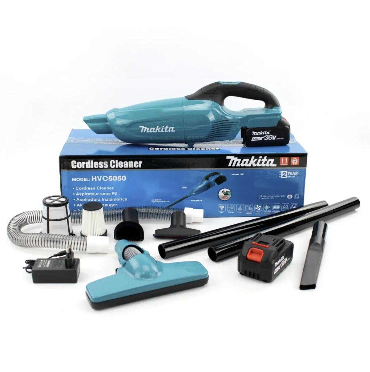 Пилосос акумуляторний Makita 48 V 6 Ah Синьо-чорний (HVC5050) Пилосос акумуляторний Makita 48 V 6 Ah Синьо-чорний (HVC5050)