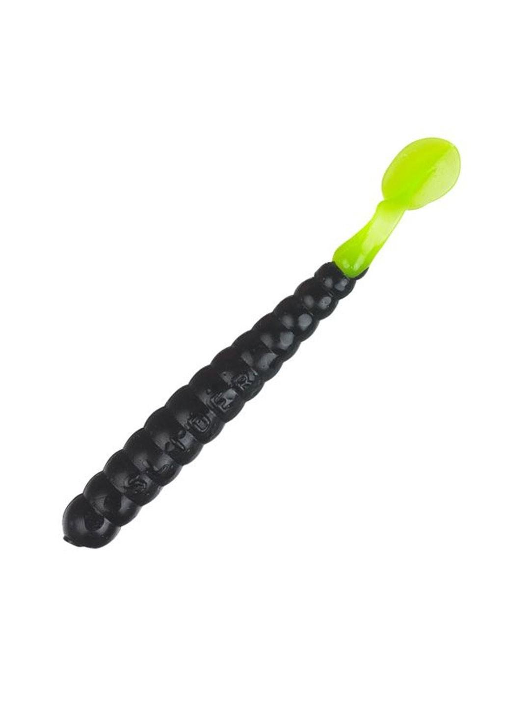 Виброхвост Charlie Brewers Bass Slider Grub 7,5 см 13 шт. Black Chartreuse Tail (321149) - фото 1