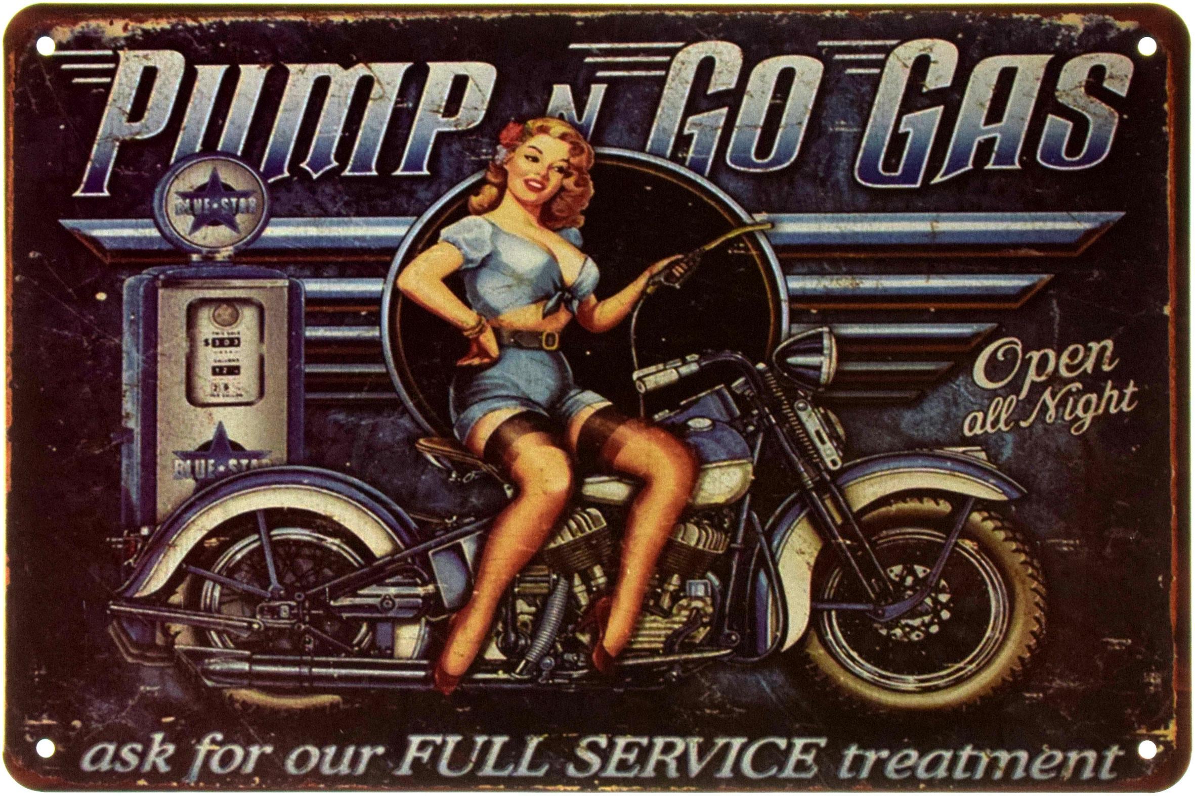 Табличка металева Відкрито Всю Ніч/Open All Night Pin Up 20x30 см