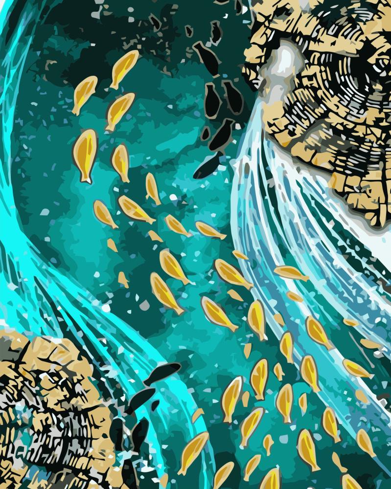 Картина по номерам Strateg Премиум Течение фантазии с лаком 40х50 см (VA-3409)