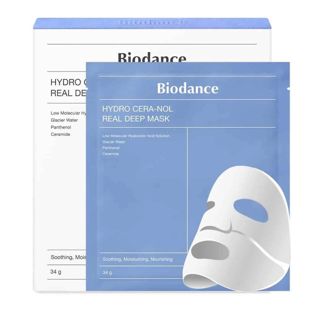 Маска гидрогелевая ночная с керамидами и ледниковой водой Biodance Hydro Cera-nol Real Deep Mask 34 г 4 шт. (2937526508)