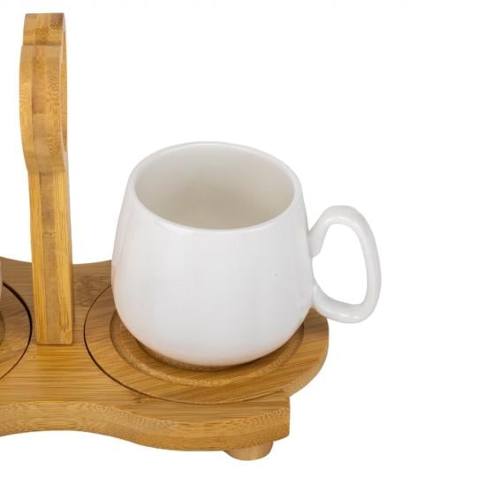 Набор кружок Elisey Дуэт керамических с бамбуковой подставкой 230 мл Белый (135-81-9184-007) - фото 3 Набор кружок Elisey Дуэт керамических с бамбуковой подставкой 230 мл Белый (135-81-9184-007) - фото 3