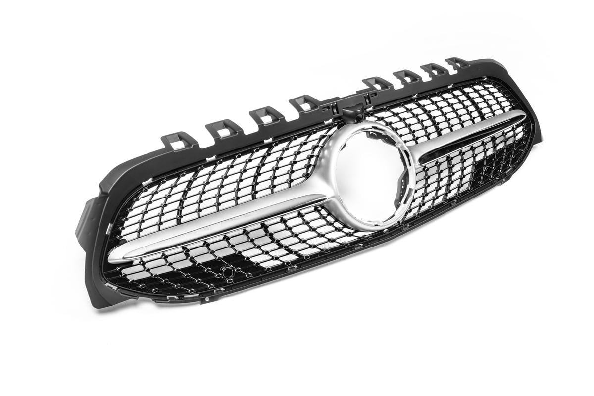 Передняя решетка Diamond Silver Cixtai для Mercedes A-сlass W177 2018- гг. abs-пластик