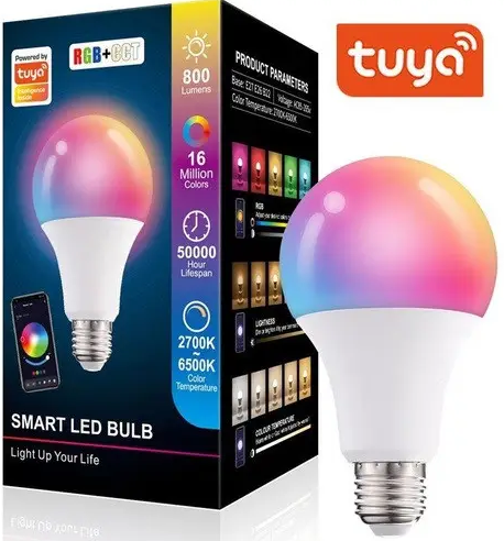 Розумна лампочка Tuya Smart LED WiFi E27 RGB 2700K-6500 K 15W (30251947) - фото 11 Розумна лампочка Tuya Smart LED WiFi E27 RGB 2700K-6500 K 15W (30251947) - фото 11