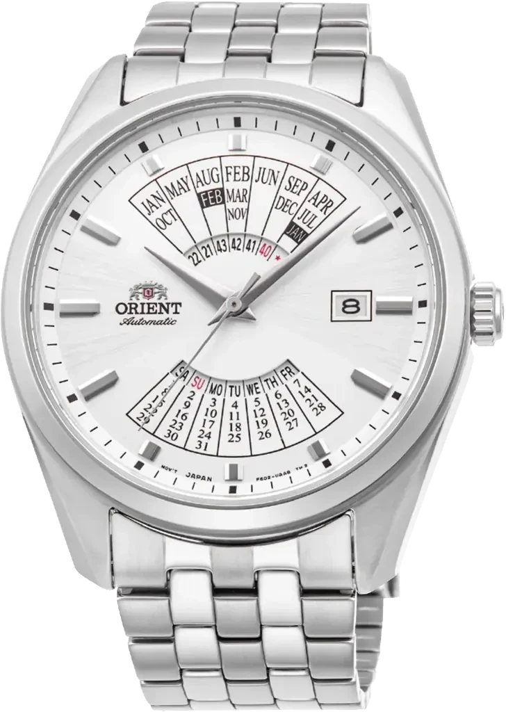 Наручний годинник чоловічий Orient Multi-Year Calendar RA-BA0004S10B з сталевим корпусом WR 50 м Білий (3124658619)