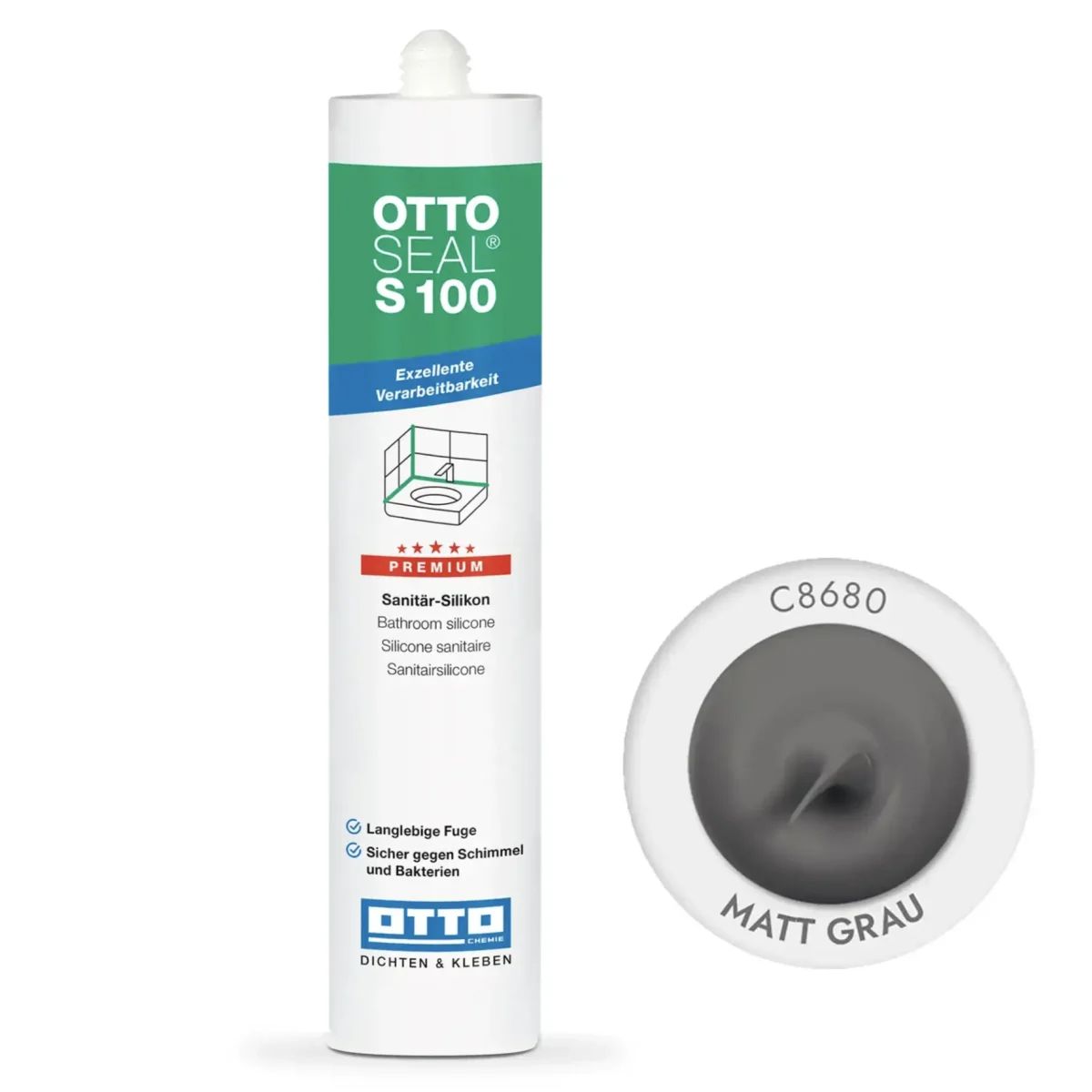 Герметик силиконовый OTTOSEAL S100 300 мм C8680 Matt Grau (S100C8680) Герметик силиконовый OTTOSEAL S100 300 мм C8680 Matt Grau (S100C8680)