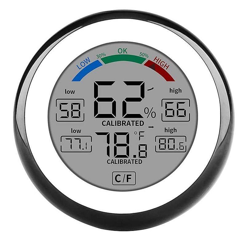 Термометр із вимірюванням температури та вологості з кольоровим екраном пам'яттю вимірювань Max/Min кімнатний