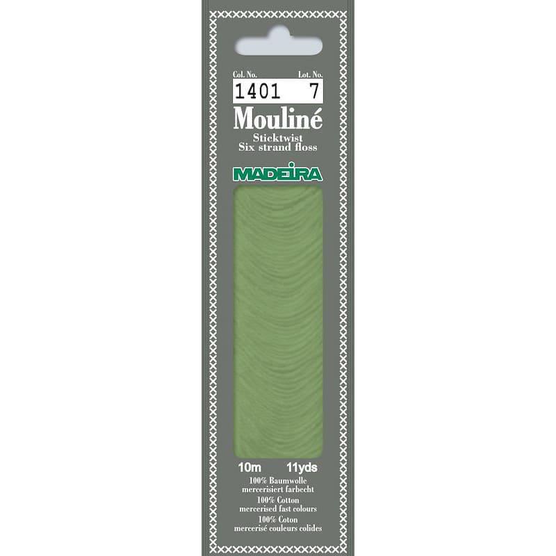 Нитки мулине Madeira 1401 Mouline Зеленый лесной