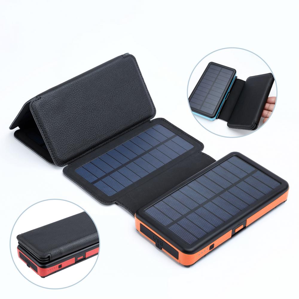 Павербанк із сонячною панеллю VHG DN38 Portable Solar Charger Wireless 6 panel 20000 mAh Orange - фото 2