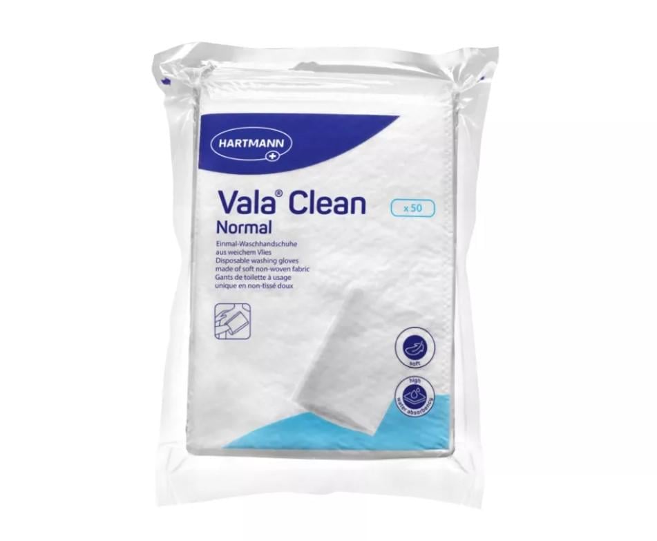 Перчатки одноразовые для мытья и гигиенического ухода ValaClean normal 50 шт.