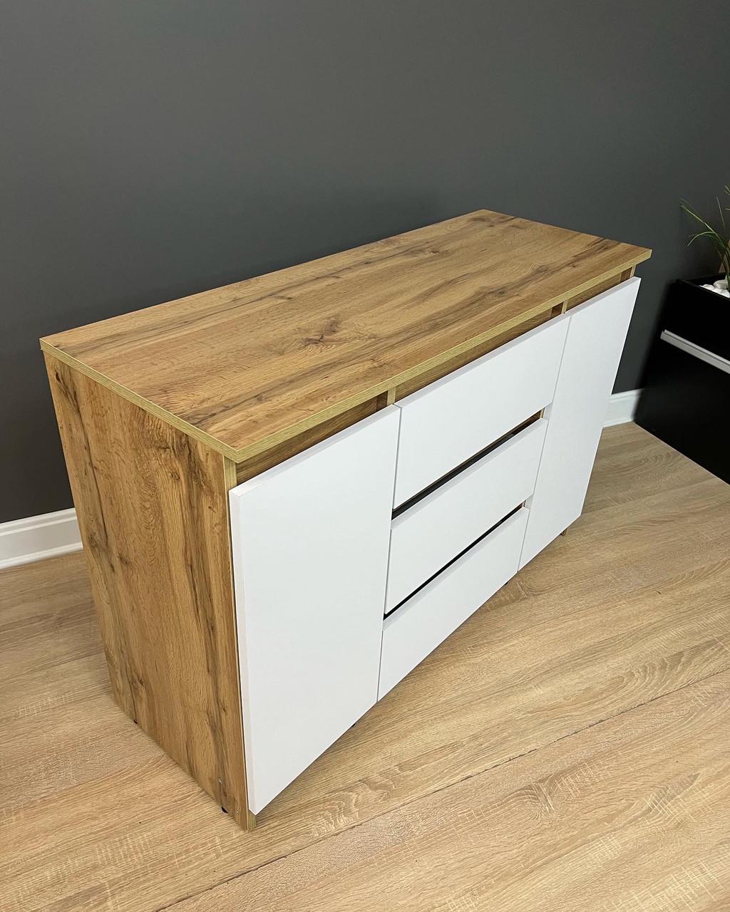 Комод Kvatro 3/2 1100х750х400 мм Дуб Аппалачі/Німфея Альба - фото 3