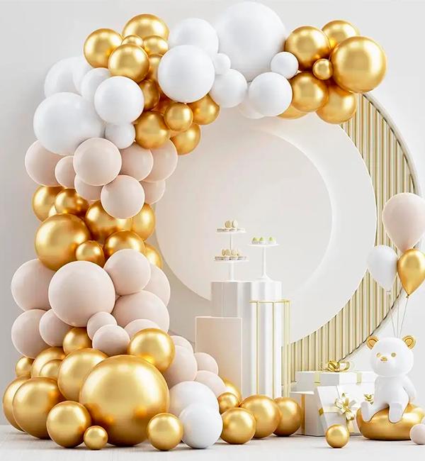 Арка из шаров 99 шт. Gold/White/Latte (13227562)