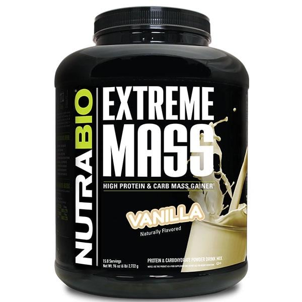 Гейнер NutraBio Extreme Mass High Protein & Carb Mass Gainer 2722 г 15,6 порцій Vanilia (000027194)