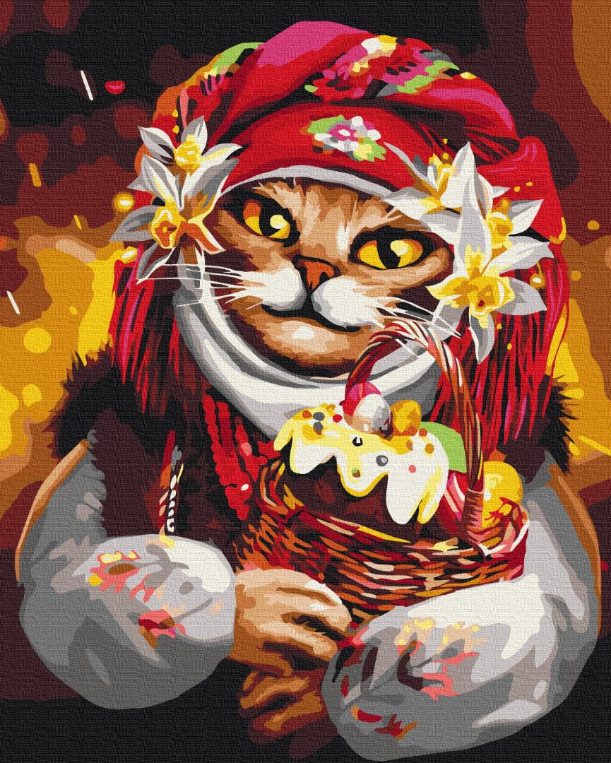 Картина по номерам Brushme Пасхальная кошка 50x60 см (BS53428L)