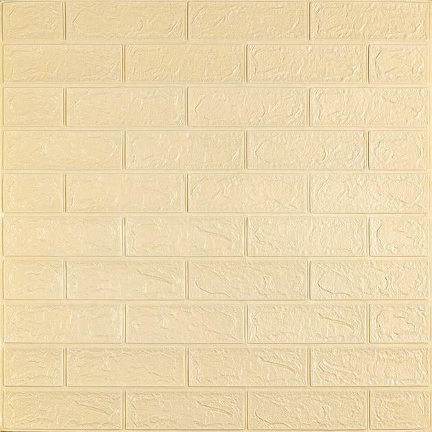 3D-панель декоративная самоклеящаяся под кирпич 700x770x2 мм Бежевый (BN2-002)
