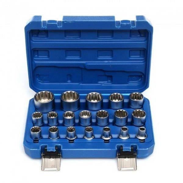 Набор головок Silver 1/2" 12-гранных 8-32 мм 19 шт. Набор головок Silver 1/2" 12-гранных 8-32 мм 19 шт.