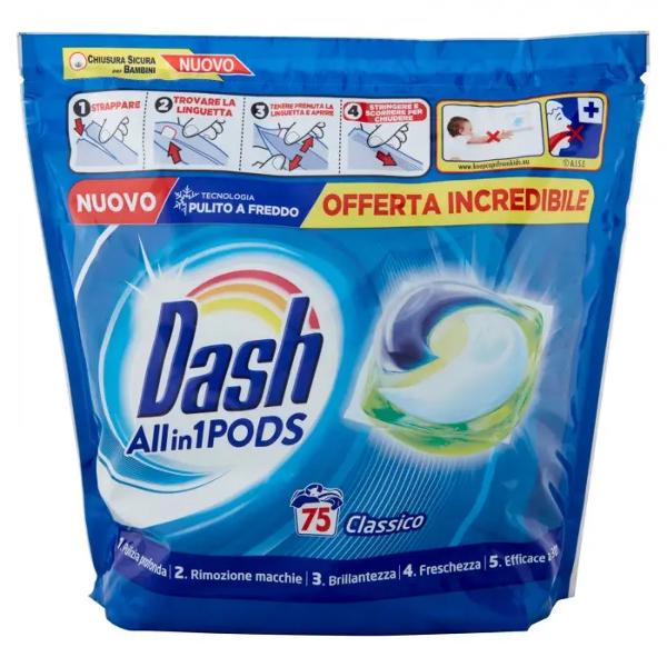 Капсулы для стирки Dash All in 1 Pods для всех типов тканей 75 шт.