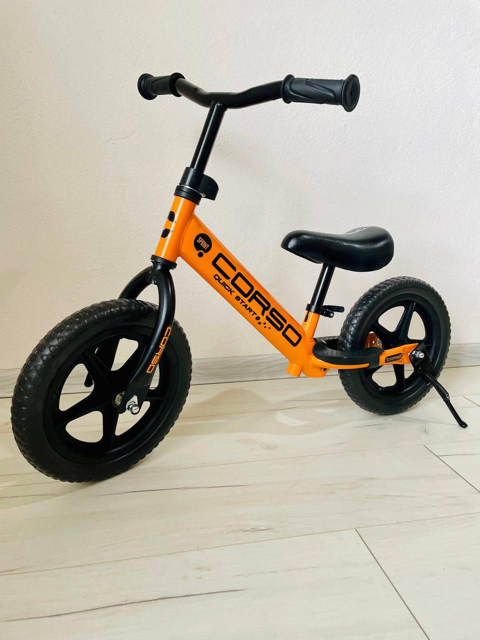 Биговел Corso SPRINT стальная рама колесо 12" пена EVA подставка для ног в коробке Оранжевый Биговел Corso SPRINT стальная рама колесо 12" пена EVA подставка для ног в коробке Оранжевый