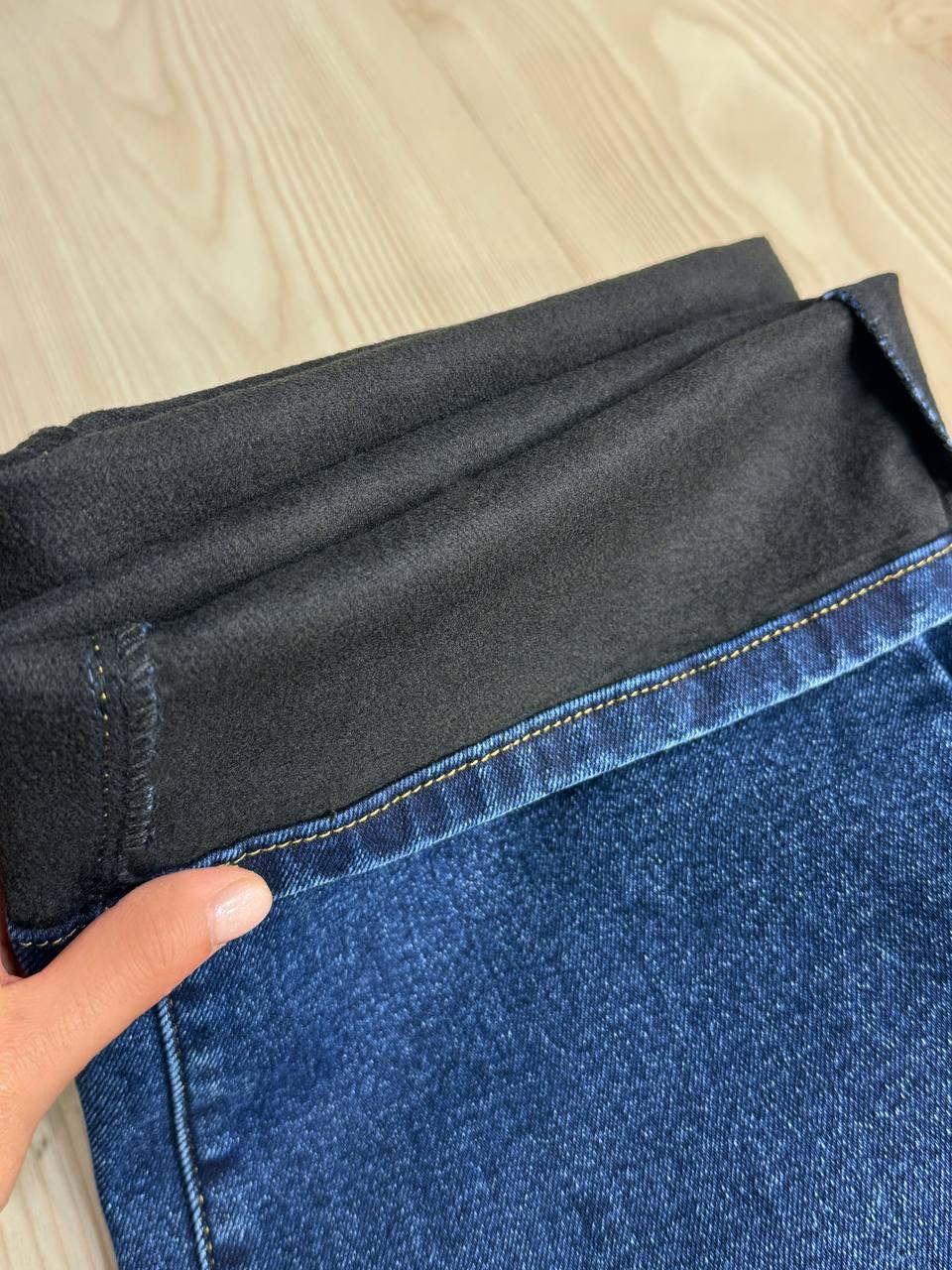 Джинси жіночі Vanver 8331 утеплені на флісі палаццо прямі з резинкою на талії р. 33 Синій (5550) - фото 2