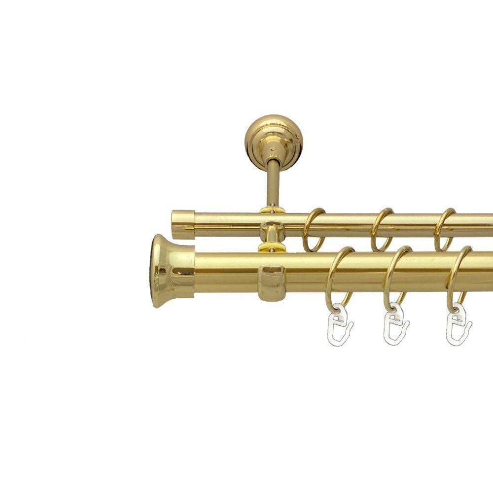 Карниз Orvit Дуо двухрядный гладкий 25/16 мм 200 см Золотой (00-00012731)