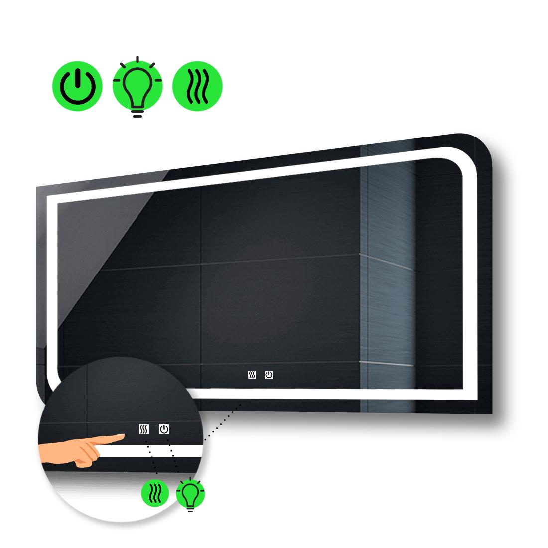 Зеркало с LED подсветкой Noemi с двумя сенсорами и подогревом 80x60 см (Neomig34) Зеркало с LED подсветкой Noemi с двумя сенсорами и подогревом 80x60 см (Neomig34)