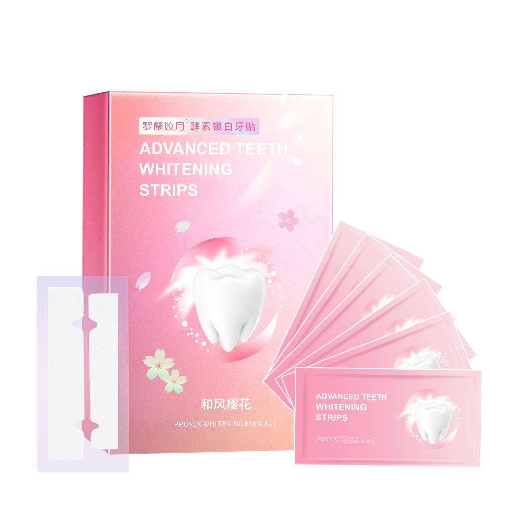 Для освещения зубов Menglan Jiaoyue ADVANCED TEETH WHITENING STRIPS от зубного налета со вкусом сакуры 7 пар (0150204)