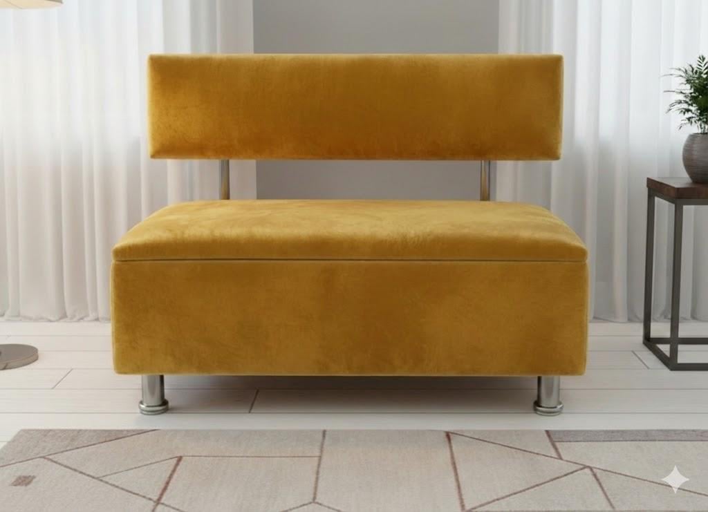 Диван в зону ожидания Сompakt велюр 100 см Желтый