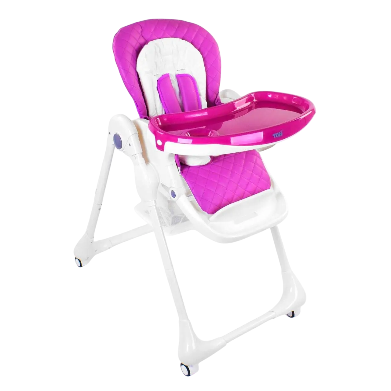 Стульчик детский для кормления Toti W-62005 на колесах из пластика 58х82х110 см Розовый (150-7-96503)