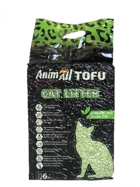 Наполнитель для кошачьего туалета AnimAll TOFU Green tea 6 л 2,6 кг - фото 1