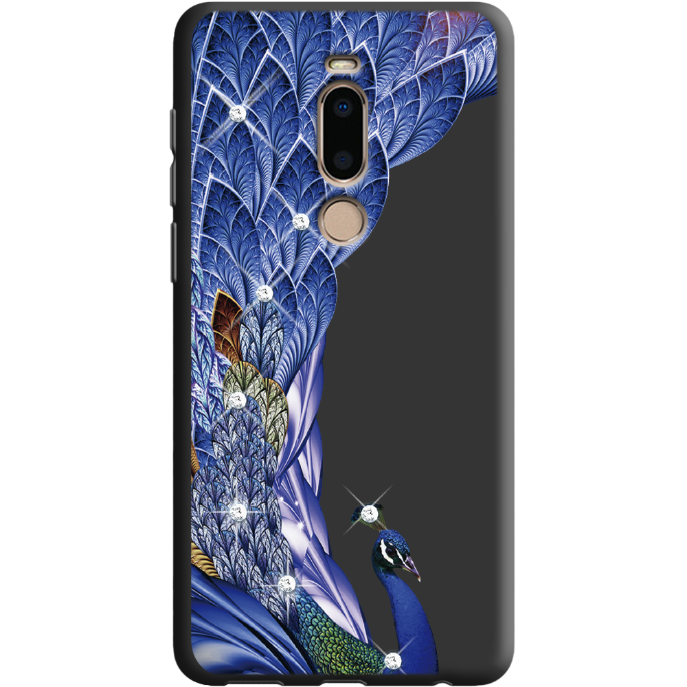 Чехол Boxface Meizu M8 Павлин со стразами Черный силикон (35852-rs7-38817)