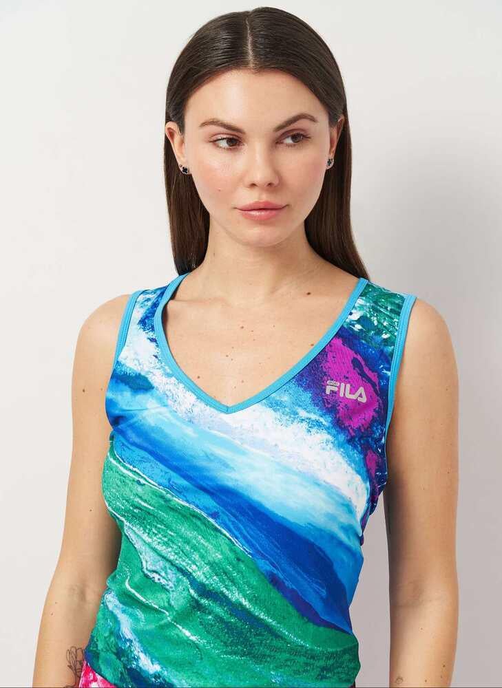 Майка женская Fila 77-4039x40 XL Зелено-синий (24162167) - фото 4