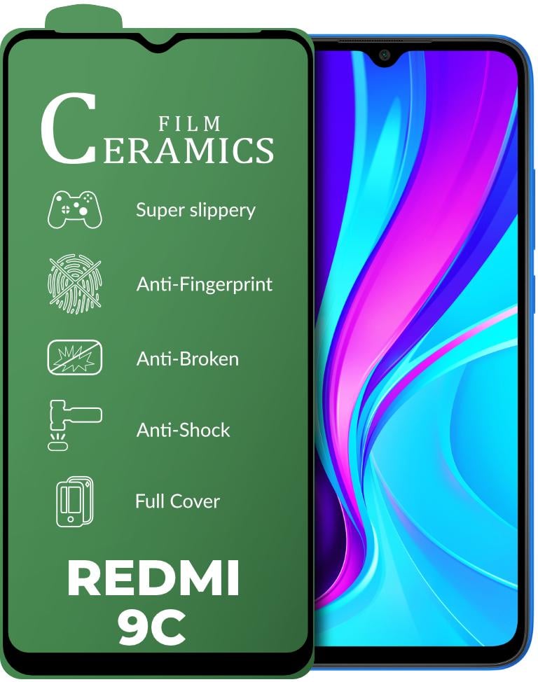 Защитная пленка Ceramics Xiaomi Redmi 9C керамическая 9D (19269) - фото 1