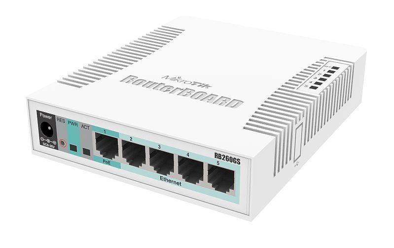 Коммутатор управляемый Mikrotik RB260GS (CSS106-5G-1S)