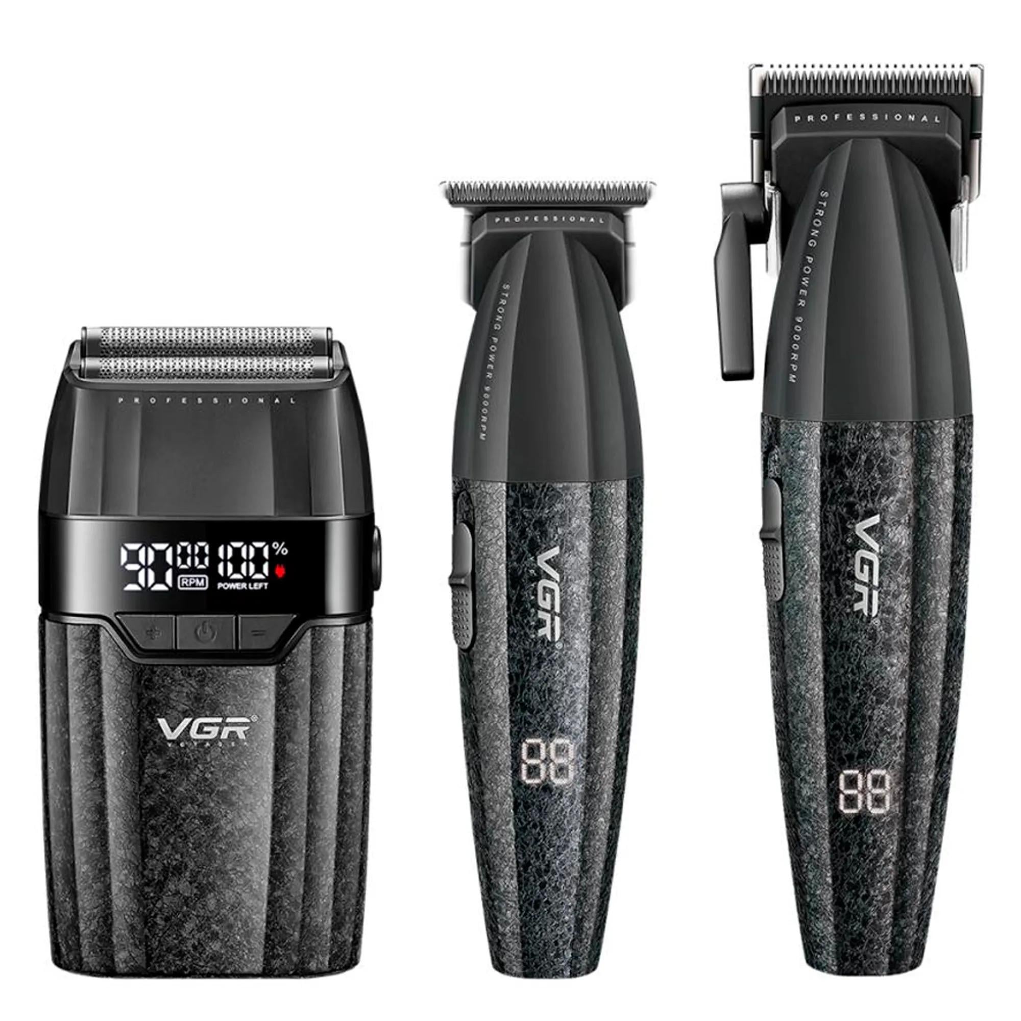 Набор для стрижки VGR V-640 S3 Barber Combo 3в1 профессиональный Черный
