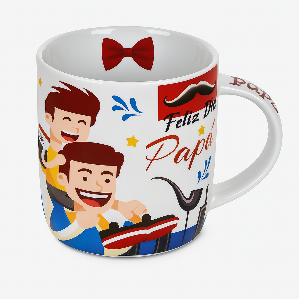 Чашка Stenson Papa порцеляна кольоровий принт 8,5x9 см 360 мл (633013)