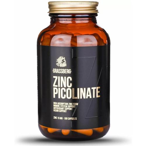 Микроэлемент Цинк Grassberg Zinc Picolinate 15 мг 180 Caps
