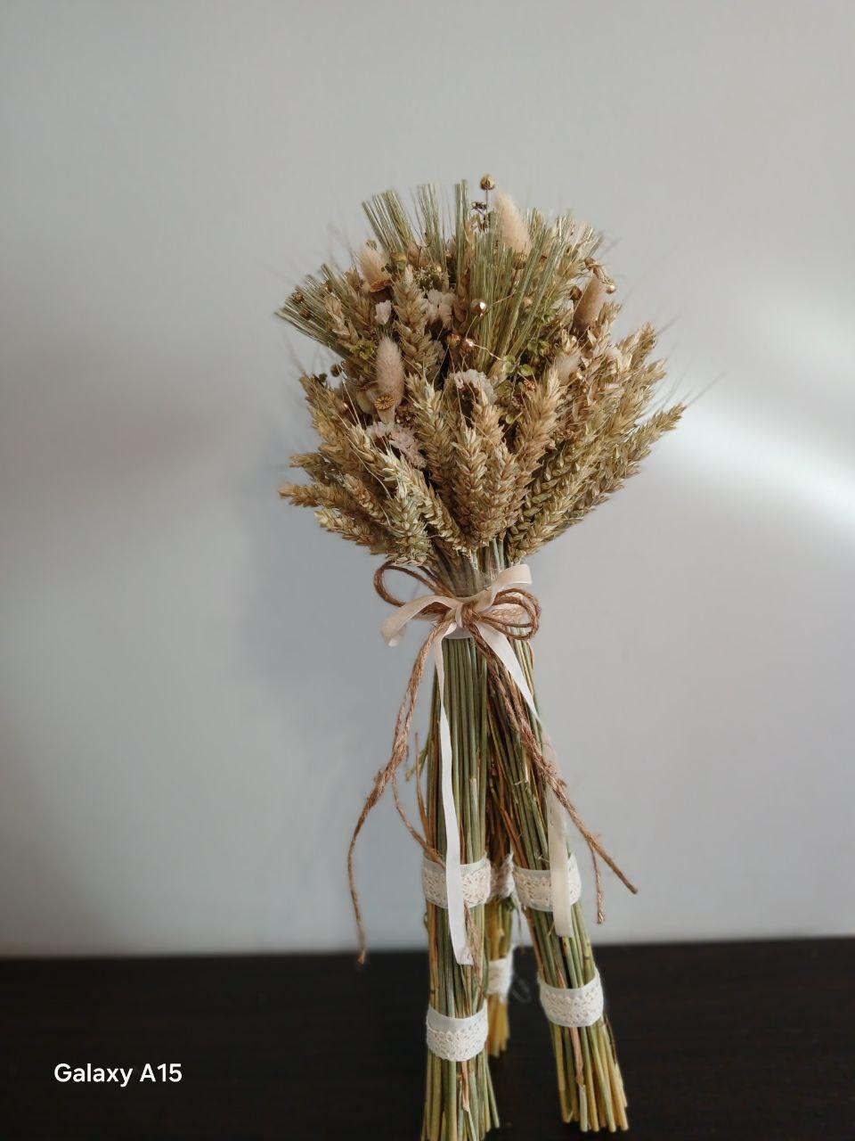 Дидух рождественский из колосья пшеницы/льна и овса на трех ножках 50-55 см с белой лентой (2822850612) - фото 3 Дидух рождественский из колосья пшеницы/льна и овса на трех ножках 50-55 см с белой лентой (2822850612) - фото 3