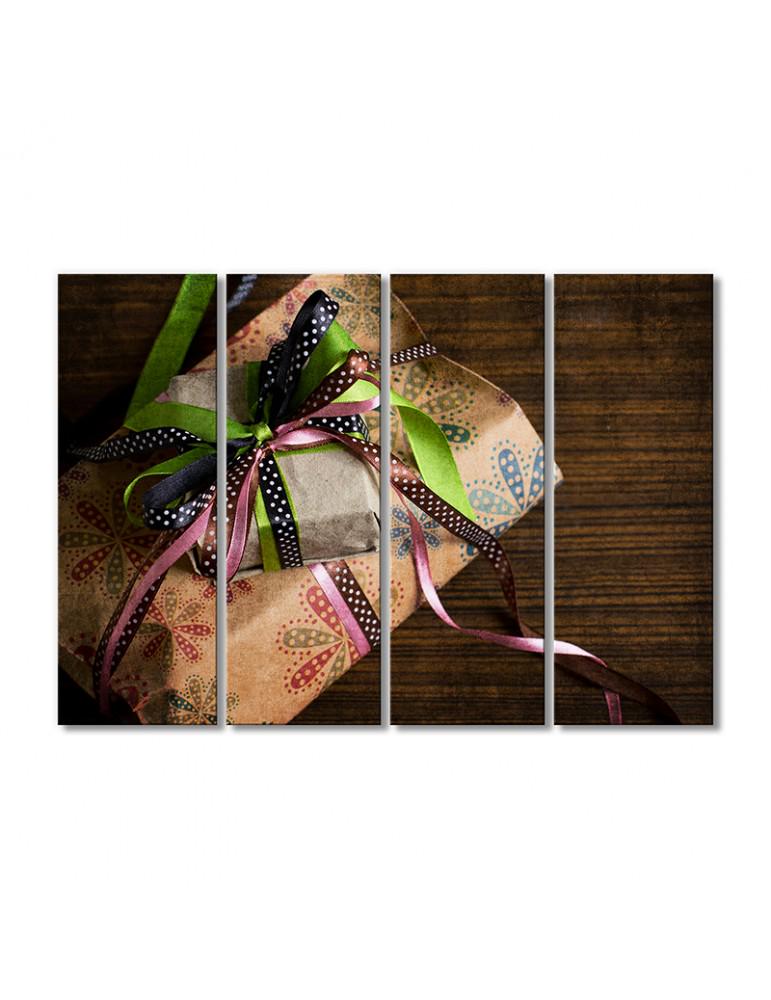 Картина модульная Подарочная упаковка с ленточками 4 модуля 80x120 см