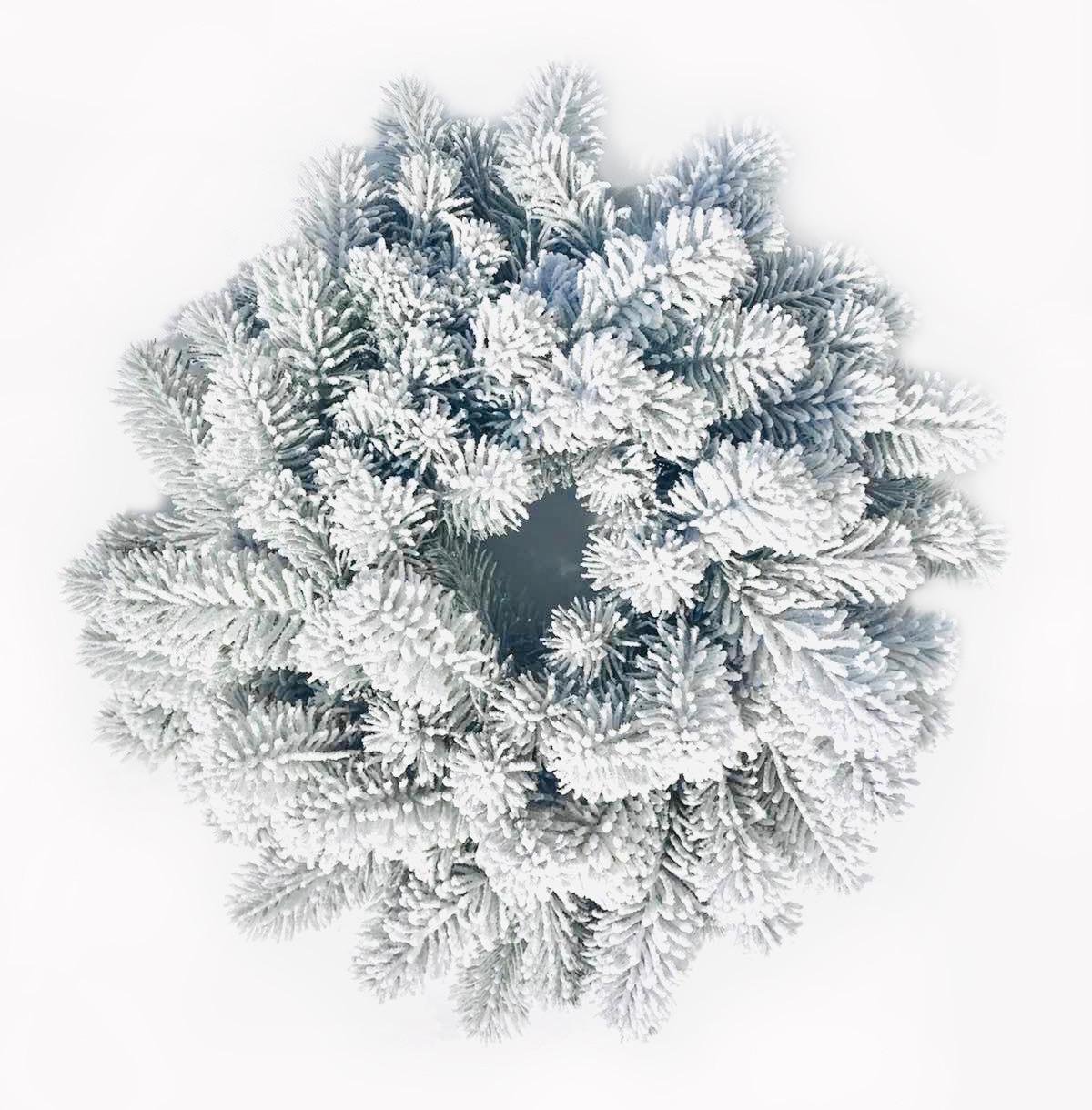 Венок новогодний рождественский SGH Premium из литой хвои заснеженный Ø 45 см