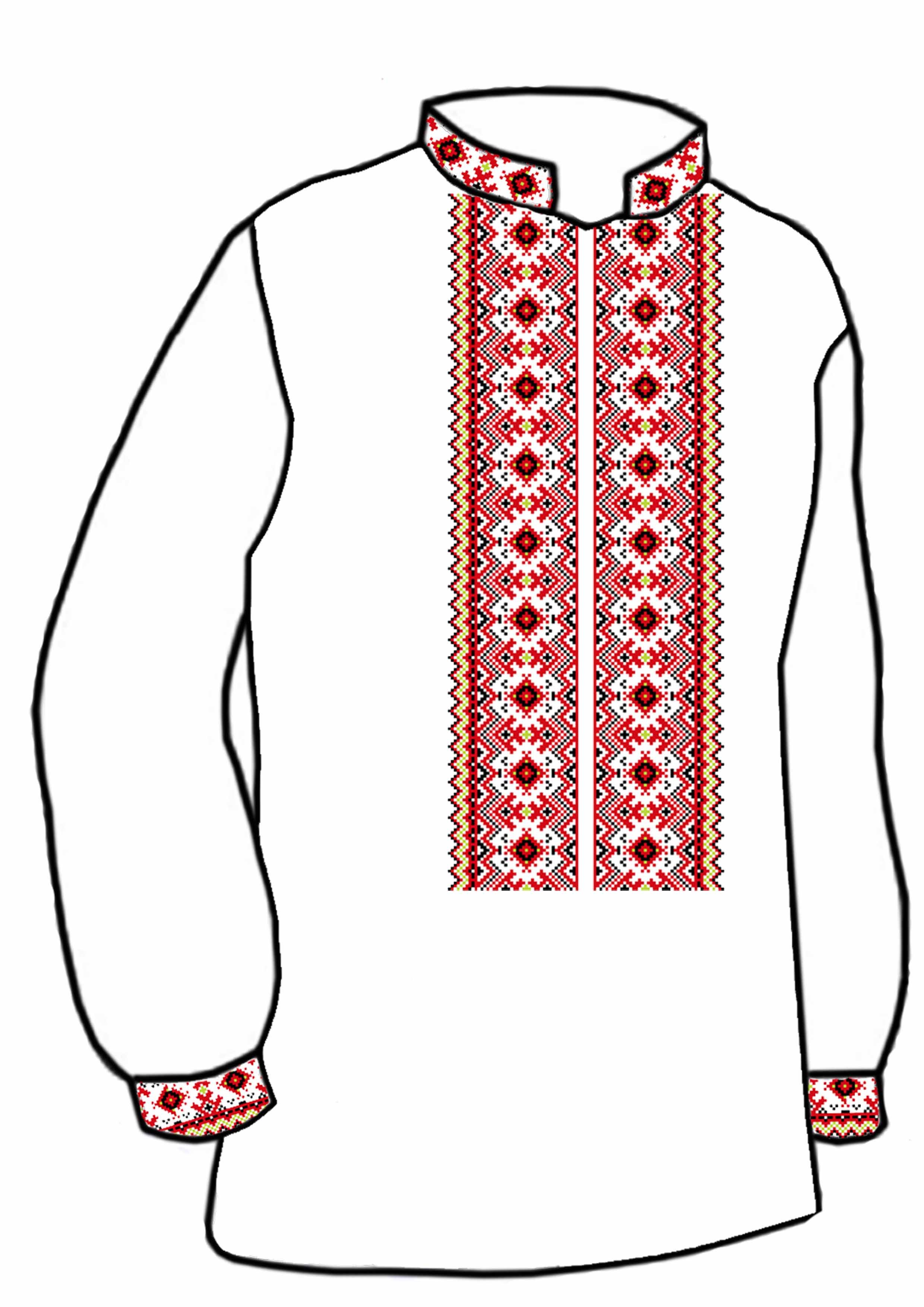 Заготовка для вишивки нитками або бісером/сорочка чоловіча не пошита СЧГ-234 габардин Заготовка для вишивки нитками або бісером/сорочка чоловіча не пошита СЧГ-234 габардин