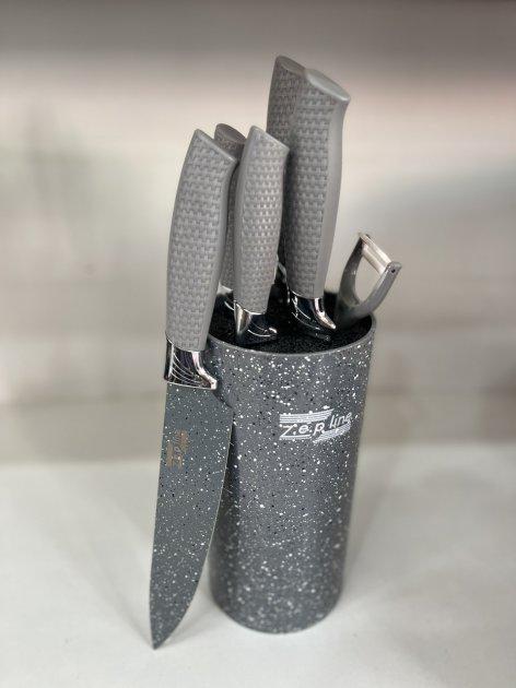 Набор Ножей Zepline ZP-046 с подставкой Серый - фото 2 Набор Ножей Zepline ZP-046 с подставкой Серый - фото 2