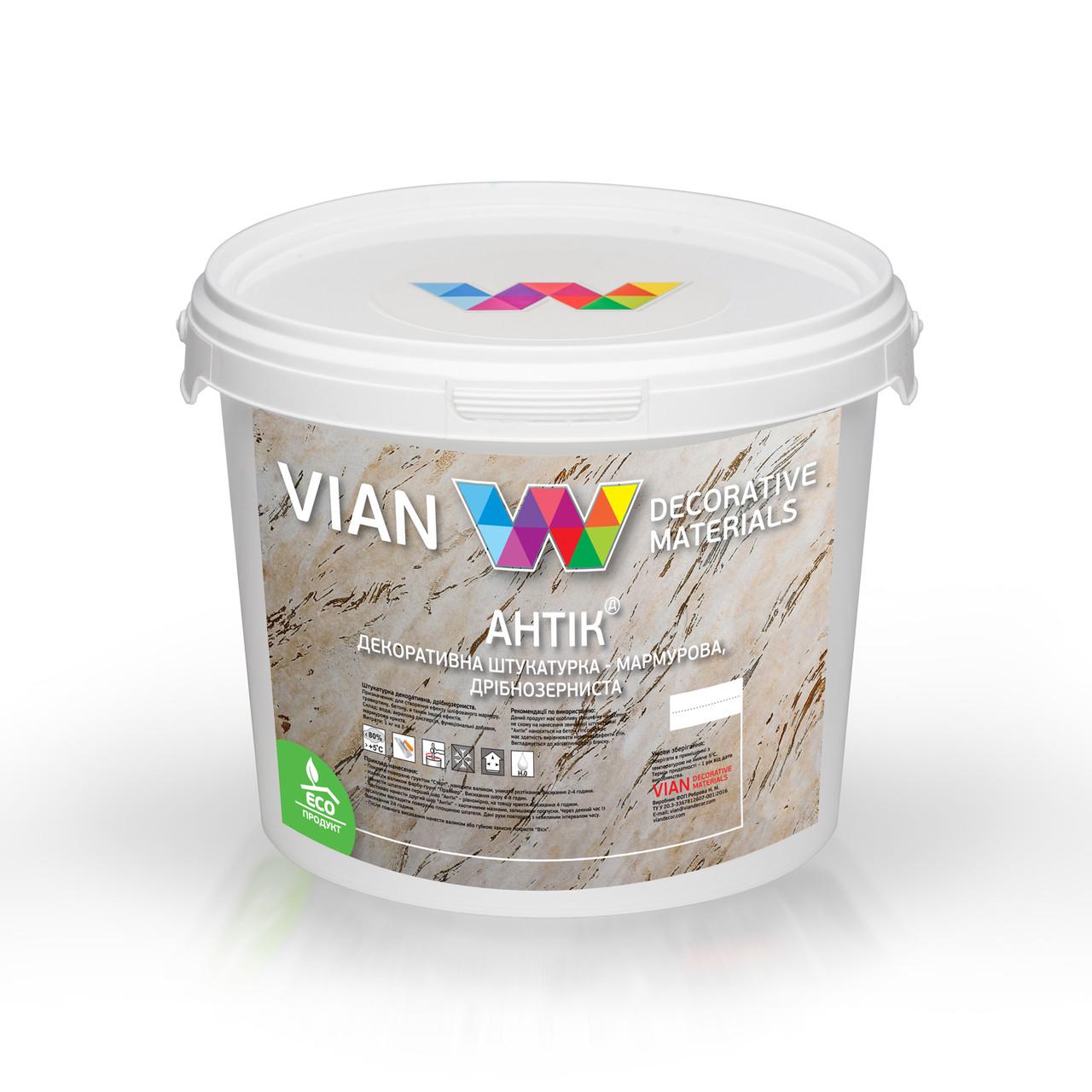 Декоративная штукатурка Vian марморино Антик Д мелкая фракция 4 кг