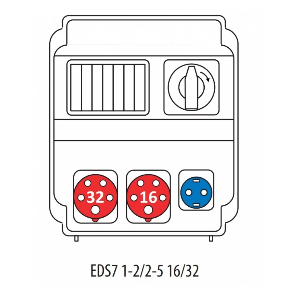 ᐉ Строительный щит с розетками ETI 004483200 с разъемами EDS7 1-2/2-5 ...